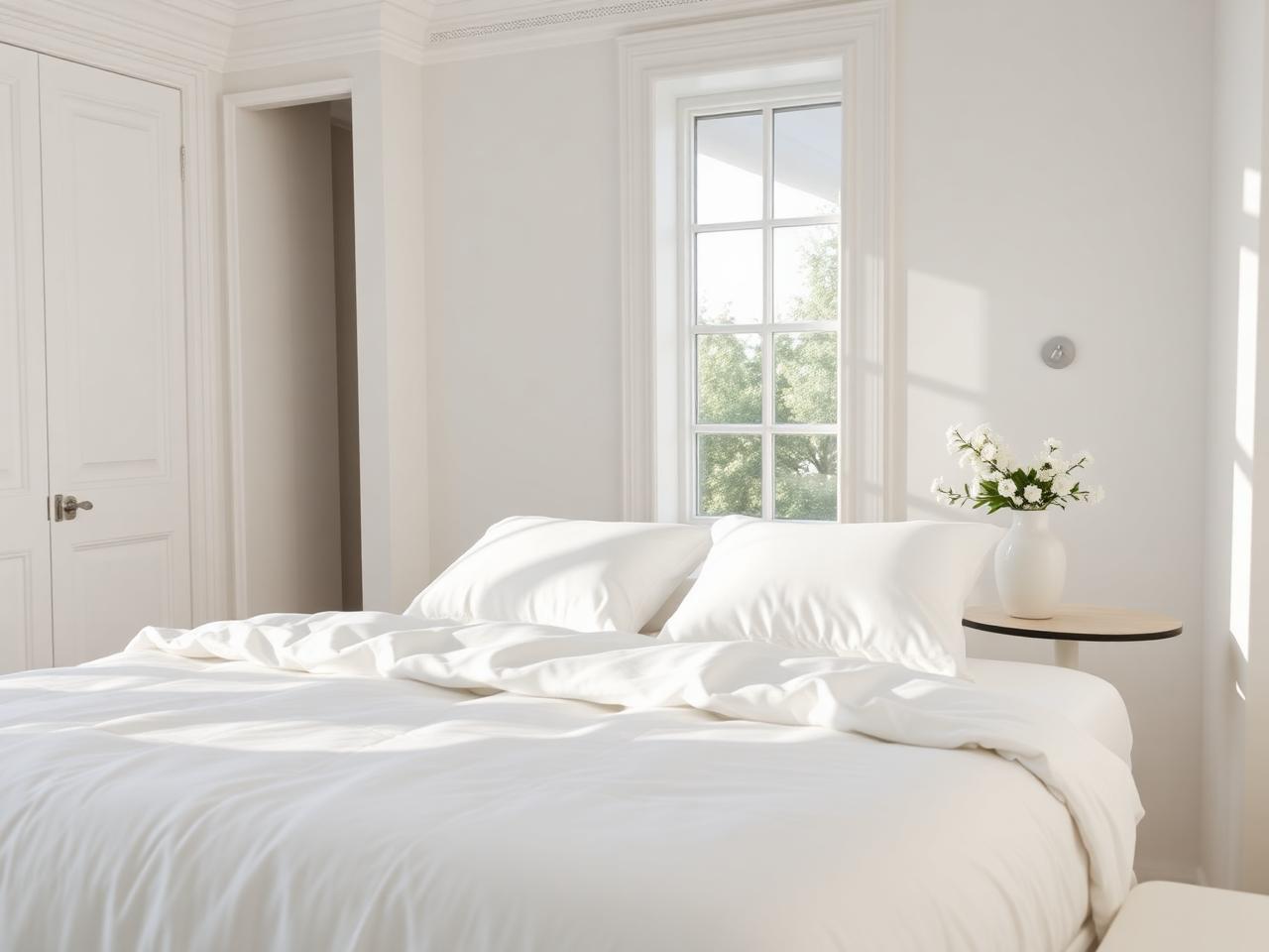 Crisp linen bedroom