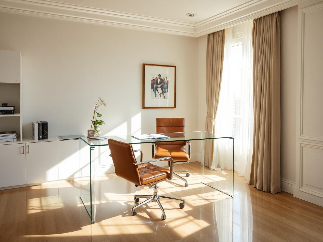 Glass desk office